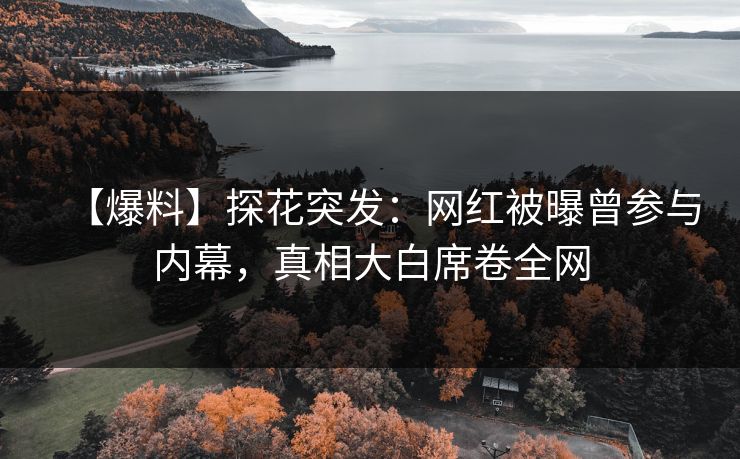 【爆料】探花突发：网红被曝曾参与内幕，真相大白席卷全网