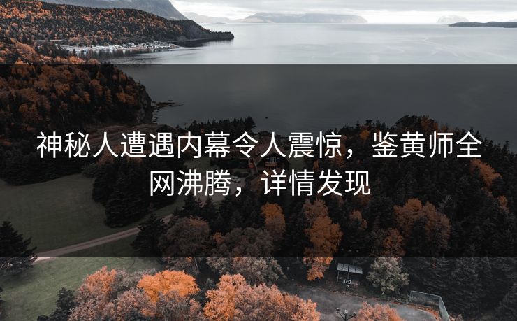 神秘人遭遇内幕令人震惊，鉴黄师全网沸腾，详情发现
