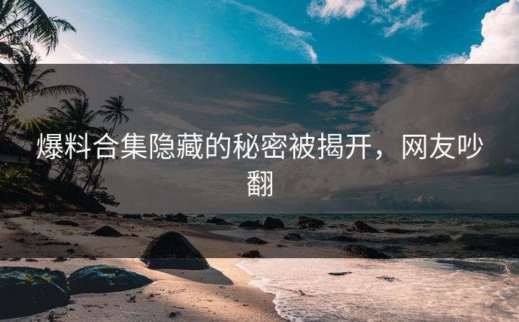 爆料合集隐藏的秘密被揭开，网友吵翻